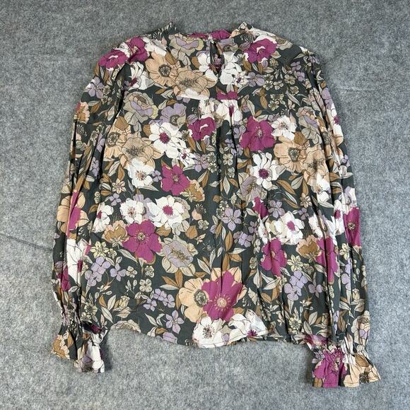 Savanna Jane Top Womens Small Floral Embroidered Multicolored Peasant Boho - Picture 6 of 9